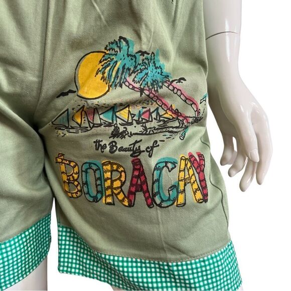 Vintage Retro 80s 90s The Beauty of Boracay Beach Philippines High Waist Shorts - Picture 9 of 11